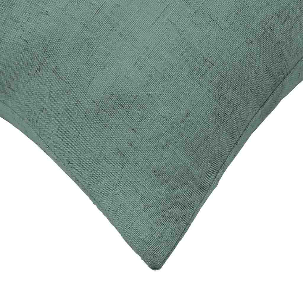 Coussin déhoussable compresse 60X60cm effet lin tisse Nando cedre-3