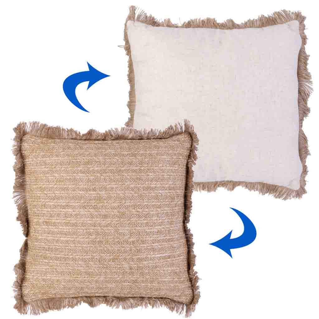 Coussin effet raphia dehoussable 40x40cm M6
