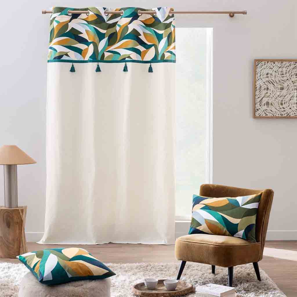 Coussin déhoussable compresse 40x60cm polycoton imprimé Swan-4