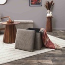 Coffre pouf pliable cotele Scott taupe M4-3