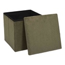 Coffre pouf pliable cotele Scott vert M4-2