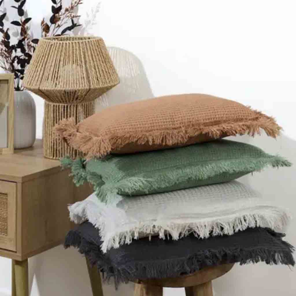 Coussin gauffre Ivoire 40x40cm M6