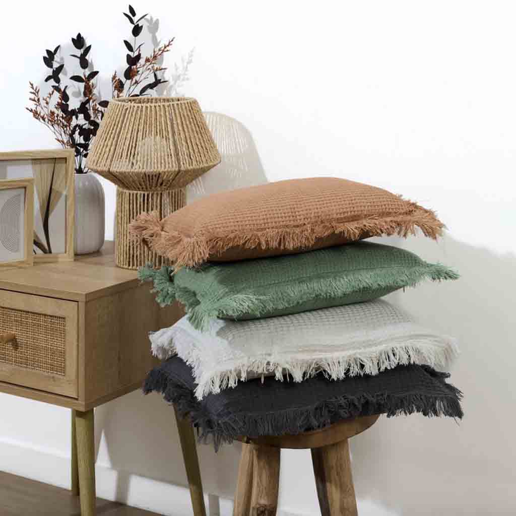 Coussin gauffre Ocre 40x40cm M6-3