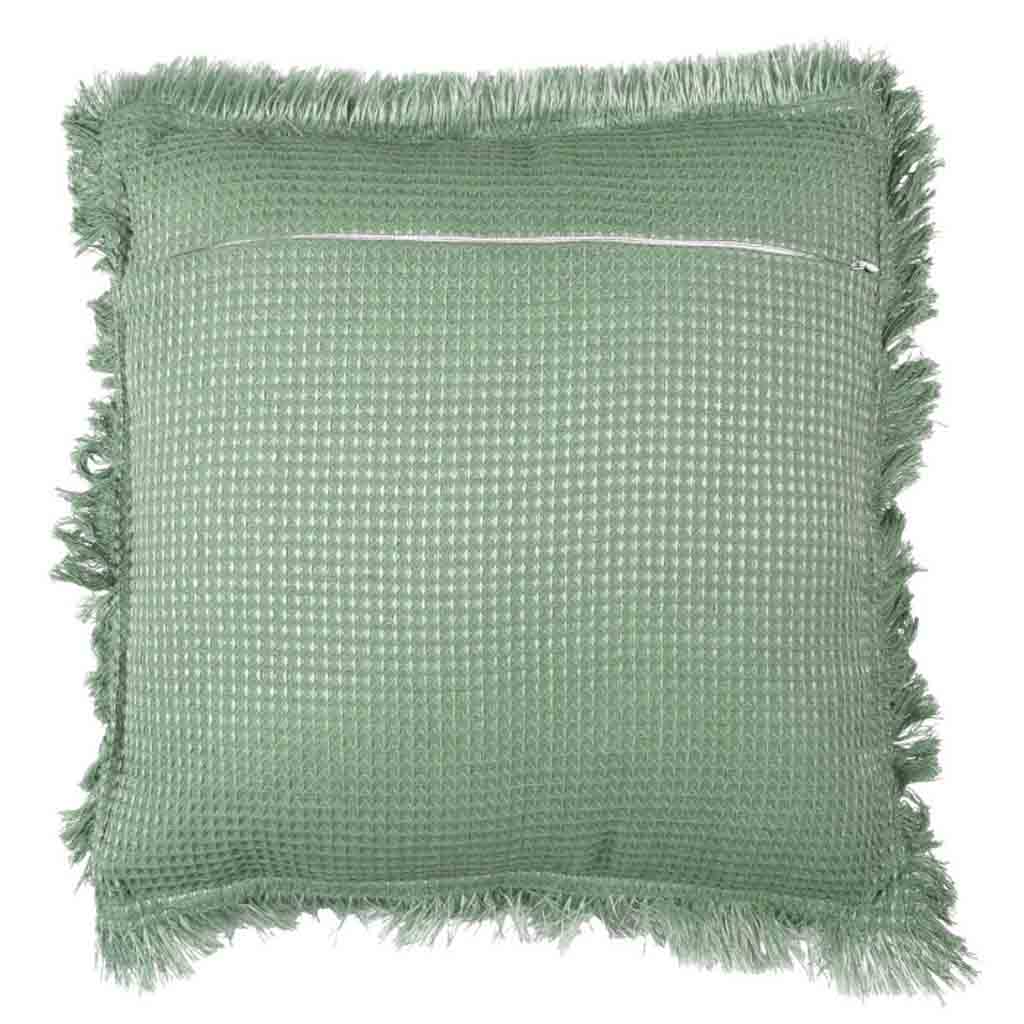 Coussin gauffre vert sauge 40x40cm M6
