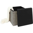 Coffre pouf pliable tresse noir