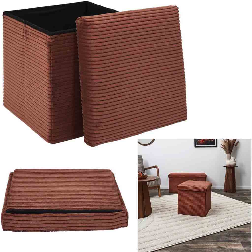 Coffre pouf pliable cotele Scott Terra M4