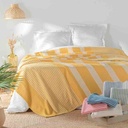 Couvre lit 2P 240x260cm coton/polyester tisse Adele curry