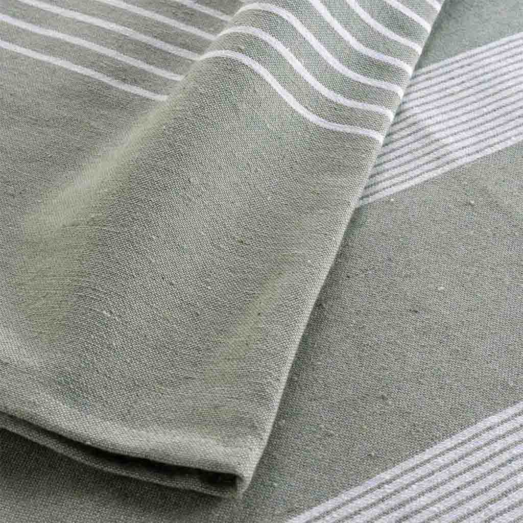 Couvre lit 2P 240x260cm coton/polyester tisse Adele sauge