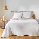 Couvre lit 2P matelas 220x240cm + 2 housse de coussin 60x60cm Jersey/microfibre Cassandra