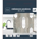 Credence adhésive 4 pièces 25x25cm mural Geos