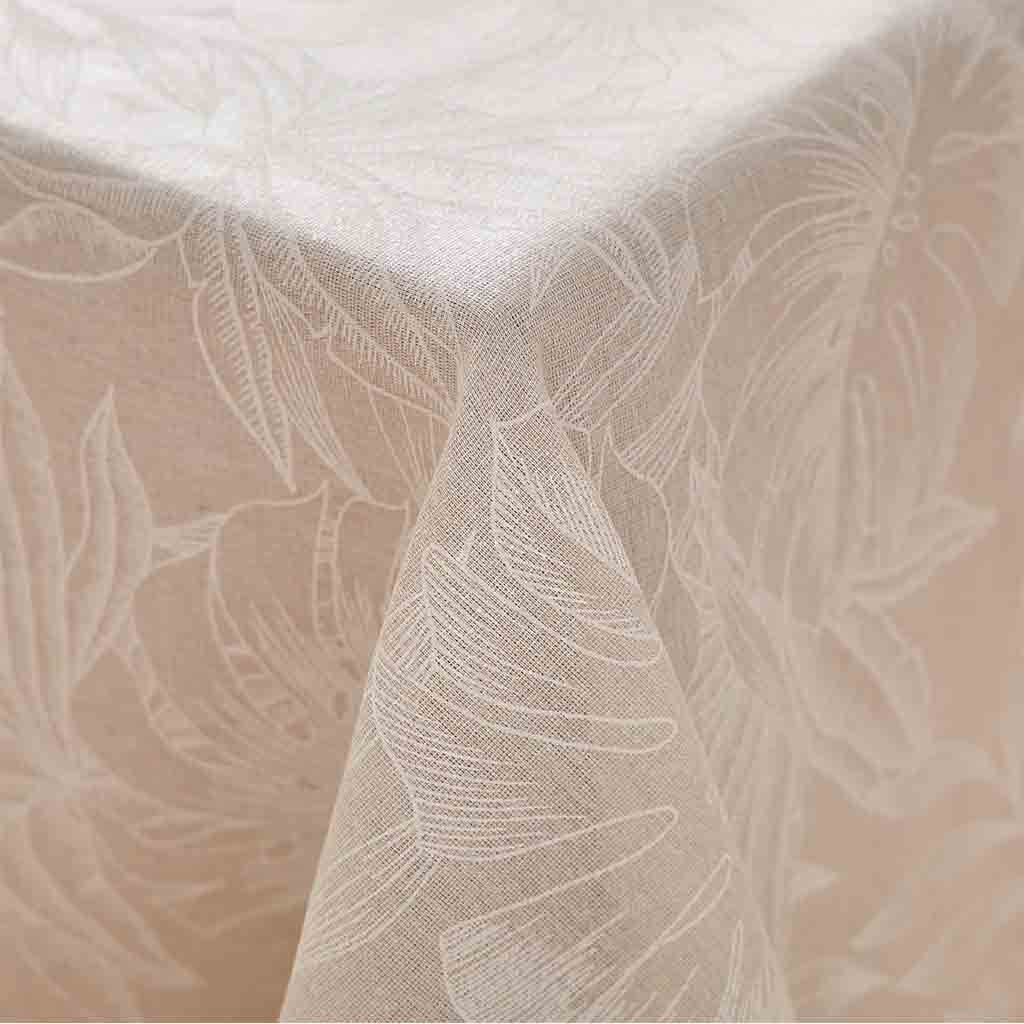 Nappe rectangle 140x240cm polycoton imprime effet lin Lorenza