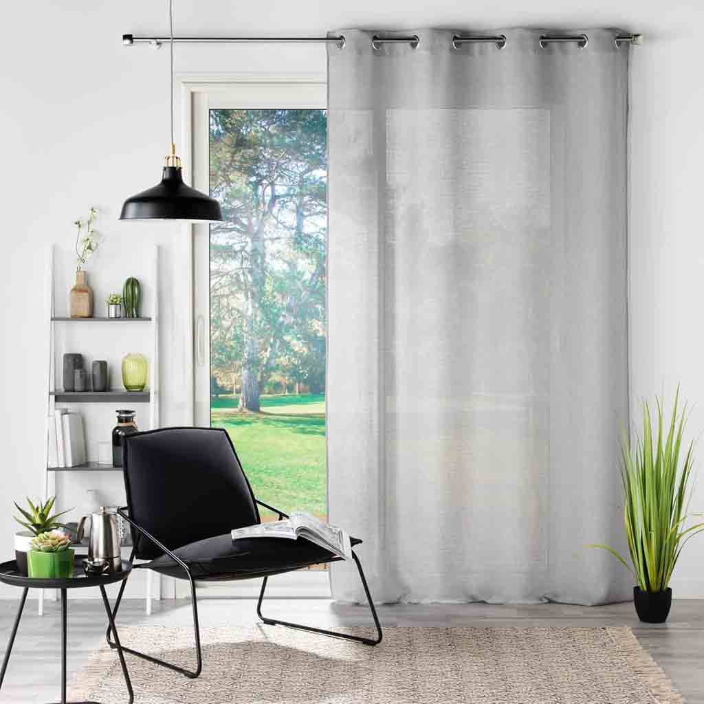 Panneau à oeillets 140x180cm voile tisse SOANE Gris