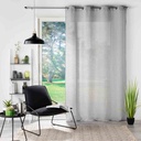 Panneau à oeillets 140x180cm voile tisse SOANE Gris