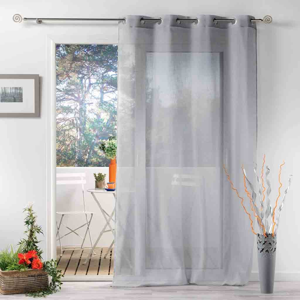 Panneau à œillets 140x240cm effet lin tissé ZAZY Gris