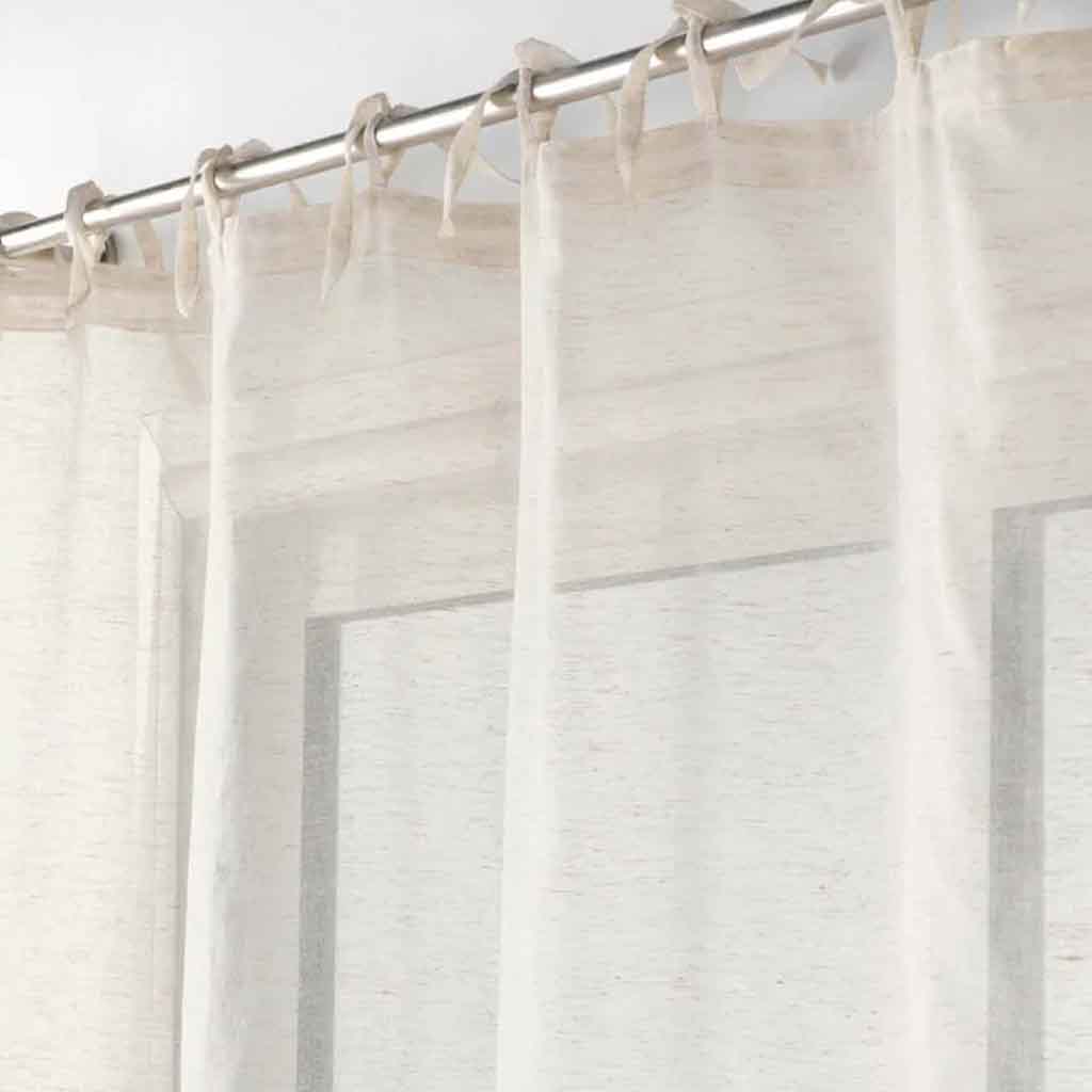 Panneau à nouettes 140x240cm voile effet lin tissé NORINE