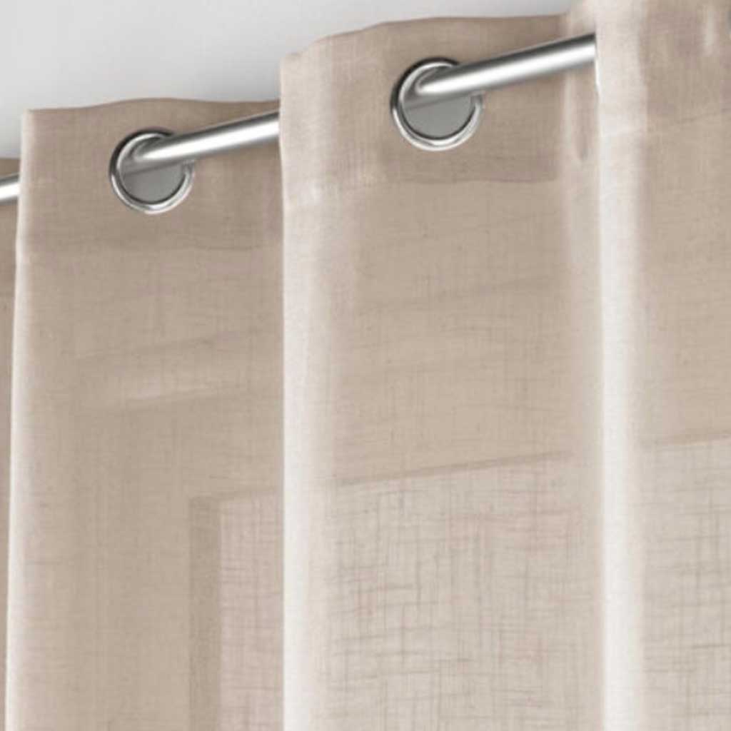 Panneau à oeillets 140x240cm effet lin tisse cloris taupe