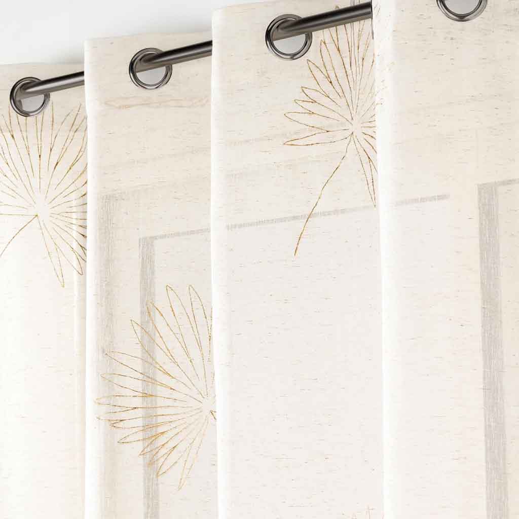 Panneau à oeillets 140x240cm voile sable applique Lotus