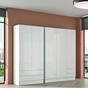 Armoire 3 portes 2 tiroirs H185xL122,6xP52,7cm