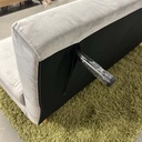 AD-LAH279N16P160-CR05 Canapé 3 places convertible lit CR5 Gris clair H82xL160xP95 - Couchage H26xL160xP190 détails pieds1