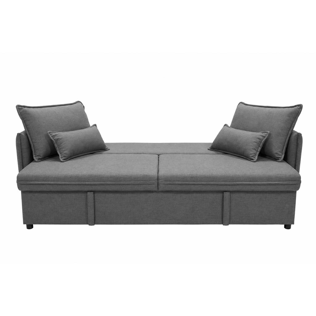 Sofa convertible 2 places Gris H12xL212xP100cm / couchage H45xL148xP190cm vue3