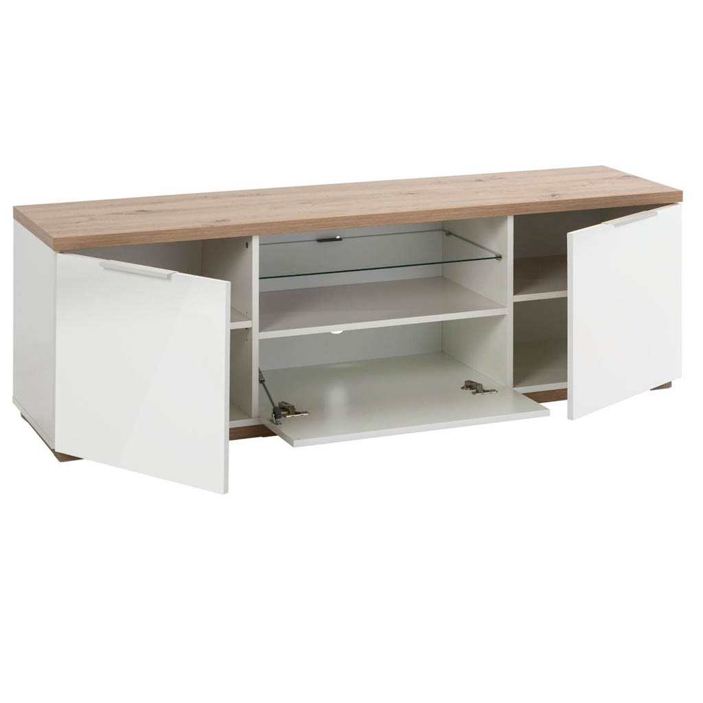 Meuble TV MUNDI 2 portes + 1 tiroir H51xL160xP40cm vue2