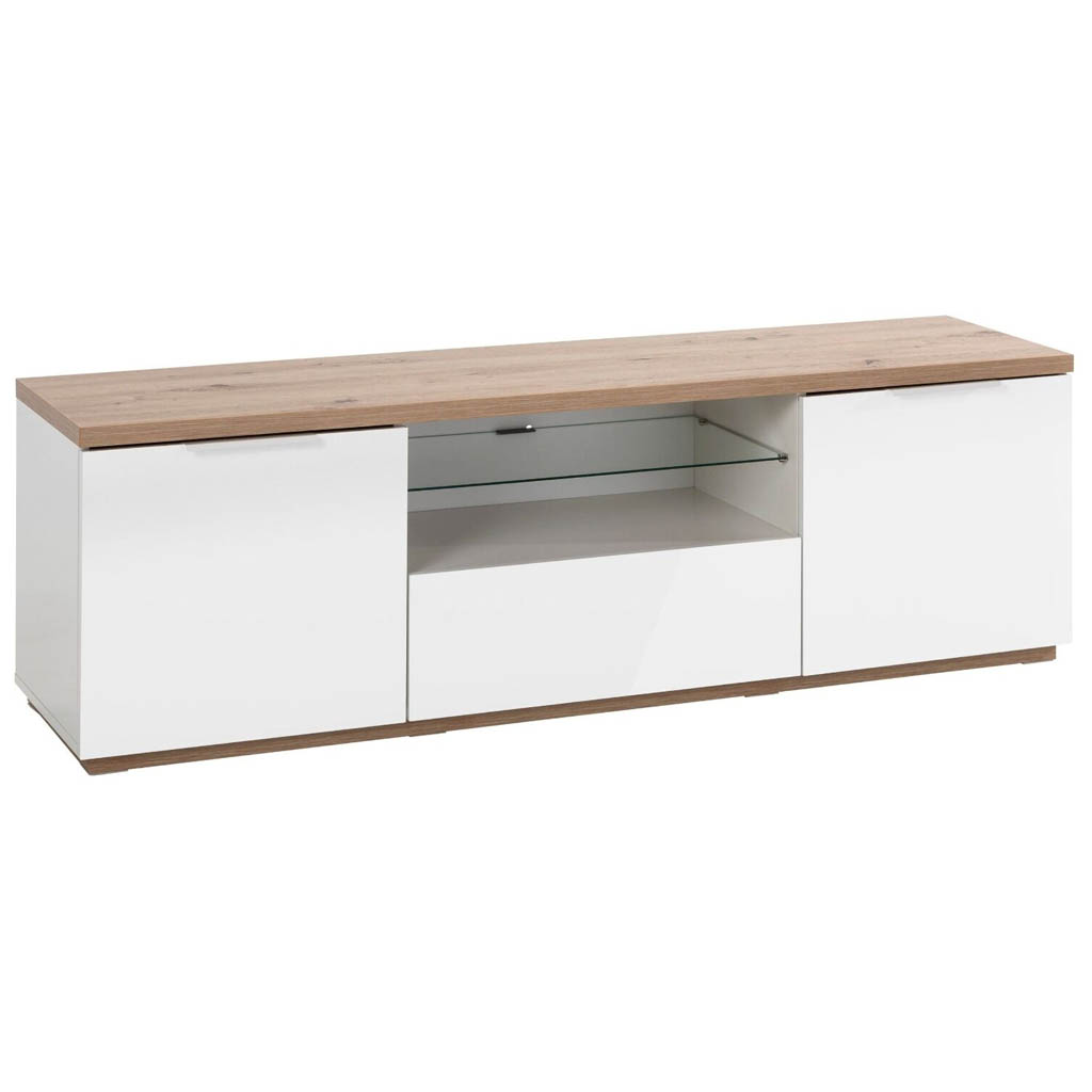 Meuble TV MUNDI 2 portes + 1 tiroir H51xL160xP40cm vue3