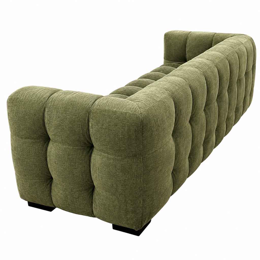 Sofa 3 places vert H67xL215xP85cm khaki 