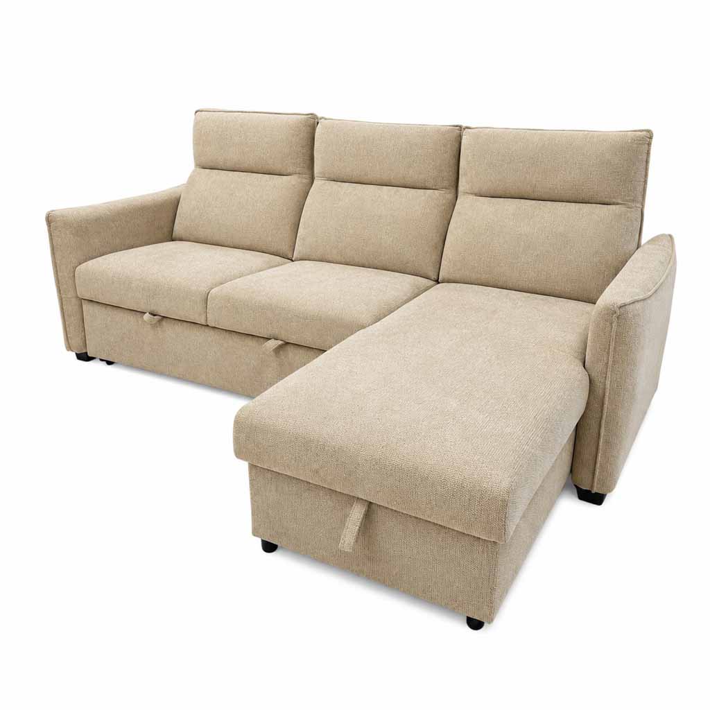 UT-SCALA-ARAGON-14FLAX Sofa d'angle réversible SCALA H100xL242xM162cm / Couchage H41xL214xP125cm Marron Chiné vue2