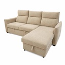 UT-SCALA-ARAGON-14FLAX Sofa d'angle réversible SCALA H100xL242xM162cm / Couchage H41xL214xP125cm Marron Chiné vue2