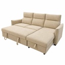UT-SCALA-ARAGON-14FLAX Sofa d'angle réversible SCALA H100xL242xM162cm / Couchage H41xL214xP125cm Marron Chiné vue3