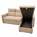 UT-SCALA-ARAGON-14FLAX Sofa d'angle réversible SCALA vue4 H100xL242xM162cm / Couchage H41xL214xP125cm Marron Chiné