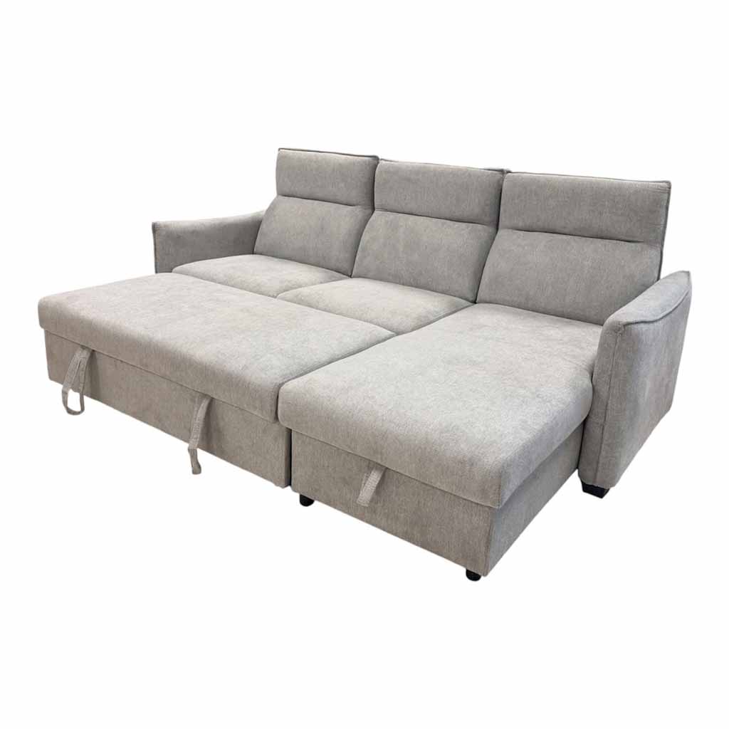UT-SCALA-ARAGON-83LITE Sofa d'angle réversible SCALA H100xL242xM162cm / Couchage H41xL214xP125cm gris chiné vue3