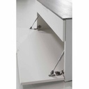 Meuble d'appoint GALAVERNA 2 tiroirs laque blanc avec top concrete H50xL90xP35cm détails