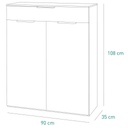 Meuble à chaussures GALAVERNA H108xL90xP35cm vue plan