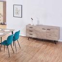 Buffet 3 tiroirs 2 portes H76xL160xP50cm couleur #ONE clair ambiance