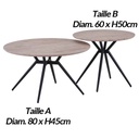 Table basse ronde Diam.80xH45cm plateau #ONE clair comparaison
