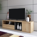 TRA-1473 Meuble TV petit cadre chene-ombre H48xL177xP46 ambiance1