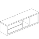 TRA-1473 Meuble TV petit cadre chene-ombre H48xL177xP46 vue plan1