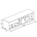 TRA-1473 Meuble TV petit cadre chene-ombre H48xL177xP46 vue plan2