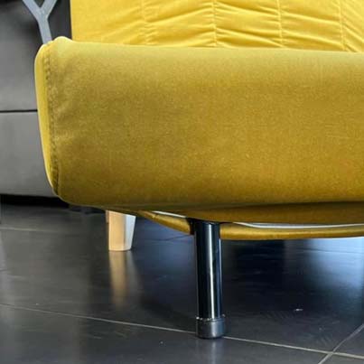 AD-LAH279N17P100-EI2 Canape 1 place convertible lit EI2 Jaune Moutarde H82xL100xP90 - Couchage H26xL100xP190 détails pied