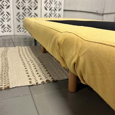 AD-LAH279N16P76-BT18 Fauteuil convertible lit BT18 Jaune H80xL76xP85 - Couchage H26xL76xP190 détails pieds3