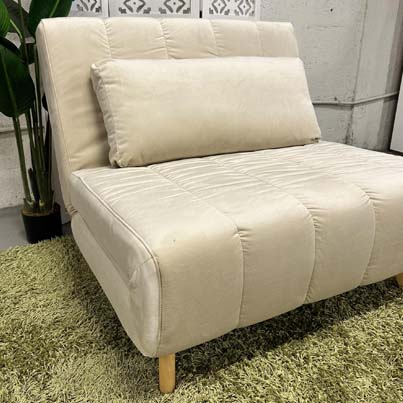 AD-LAH279N17P100-CR01 Canapé 1 place convertible lit CR01 Marron crème H82xL100xP90 - Couchage H26xL100xP190 vue2