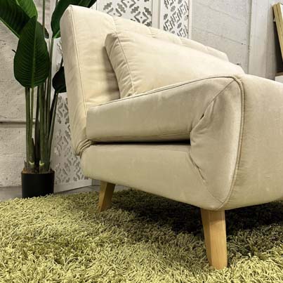 AD-LAH279N17P100-CR01 Canapé 1 place convertible lit CR01 Marron crème H82xL100xP90 - Couchage H26xL100xP190 vue3