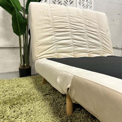 AD-LAH279N17P100-CR01 Canapé 1 place convertible lit CR01 Marron crème H82xL100xP90 - Couchage H26xL100xP190 vue5