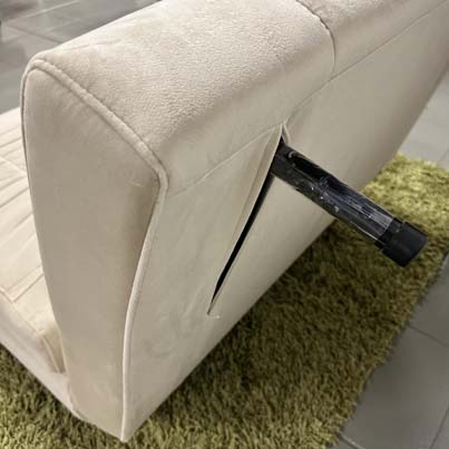 AD-LAH279N17P100-CR01 Canapé 1 place convertible lit CR01 Marron crème H82xL100xP90 - Couchage H26xL100xP190 détails pieds2