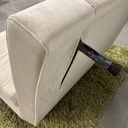 AD-LAH279N17P100-CR01 Canapé 1 place convertible lit CR01 Marron crème H82xL100xP90 - Couchage H26xL100xP190 détails pieds2