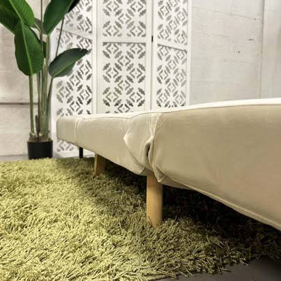 AD-LAH279N17P100-CR01 Canapé 1 place convertible lit CR01 Marron crème H82xL100xP90 - Couchage H26xL100xP190 datails pieds3