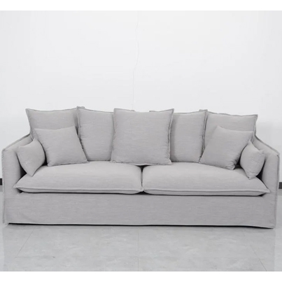 UT-HOBART-VENICE-SD346-12 Sofa 3 places 100% déhoussable Gris HOBART H84xL212xP104cm
