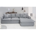 UT-HOBART-VENICE-SD346-12-D Sofa d'angle 100% déhoussable Gris Droite HOBART H84xL265xP158-104cm vue2