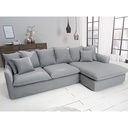 UT-HOBART-VENICE-SD346-12-D Sofa d'angle 100% déhoussable Gris Droite HOBART H84xL265xP158-104cm vue3